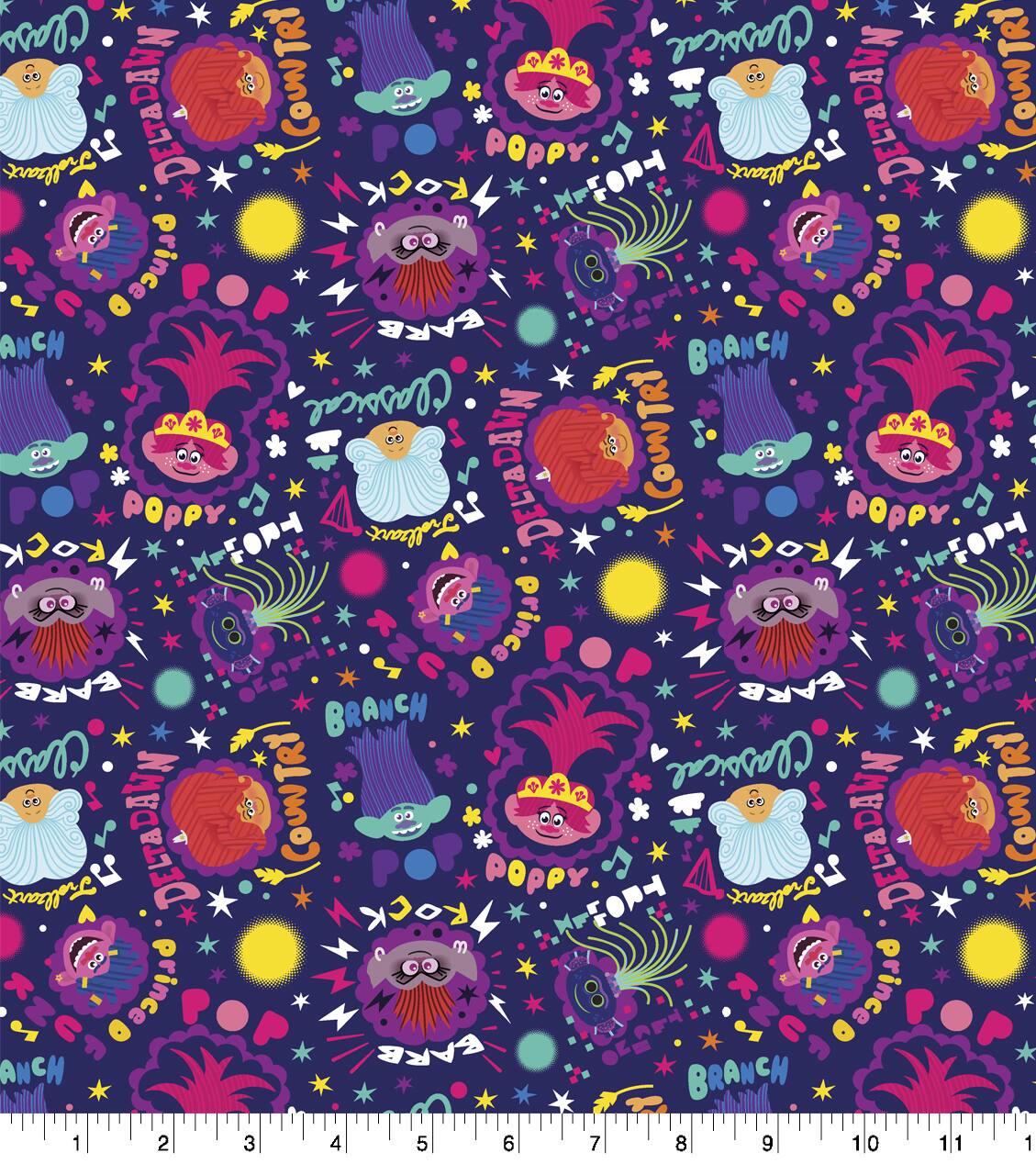 Universal Dreamworks Trolls Party Cotton Fabric